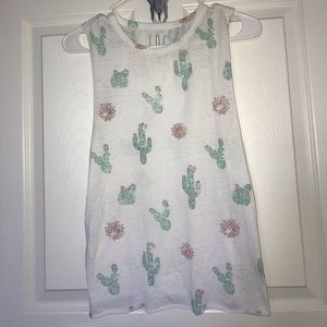 White Cactus Tank Top